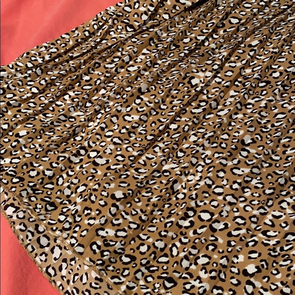 Pleated Leopard Print Midi Skirt J Crew